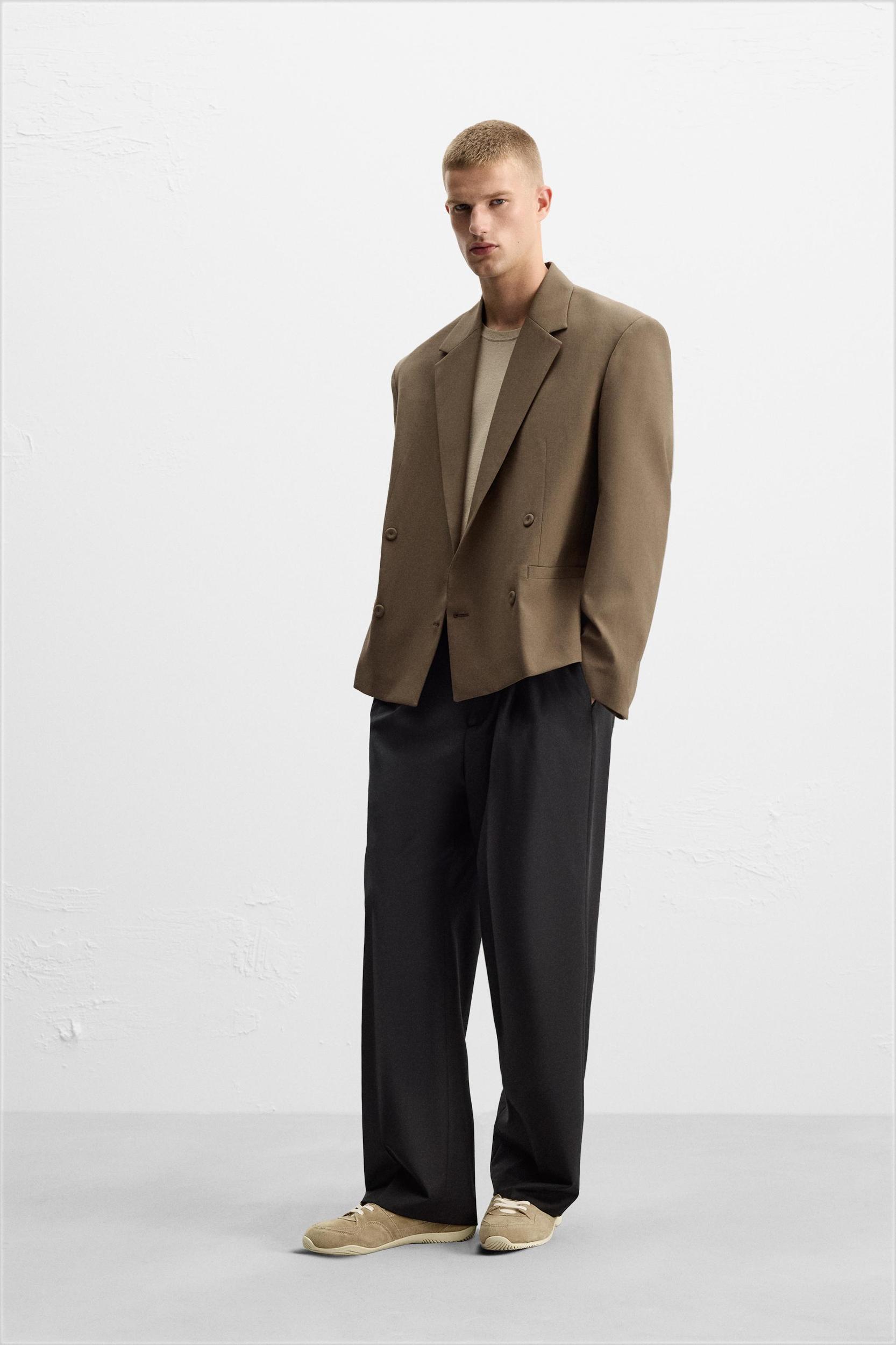 WOOL BLEND CROPPED FIT BLAZER Product Image