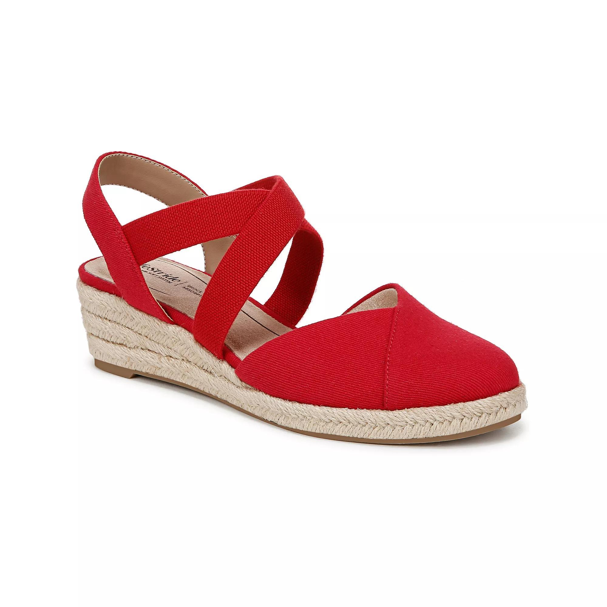 LifeStride Kimball Women's Espadrille Slip-On Wedges, Size: 9, Red Red Product Image