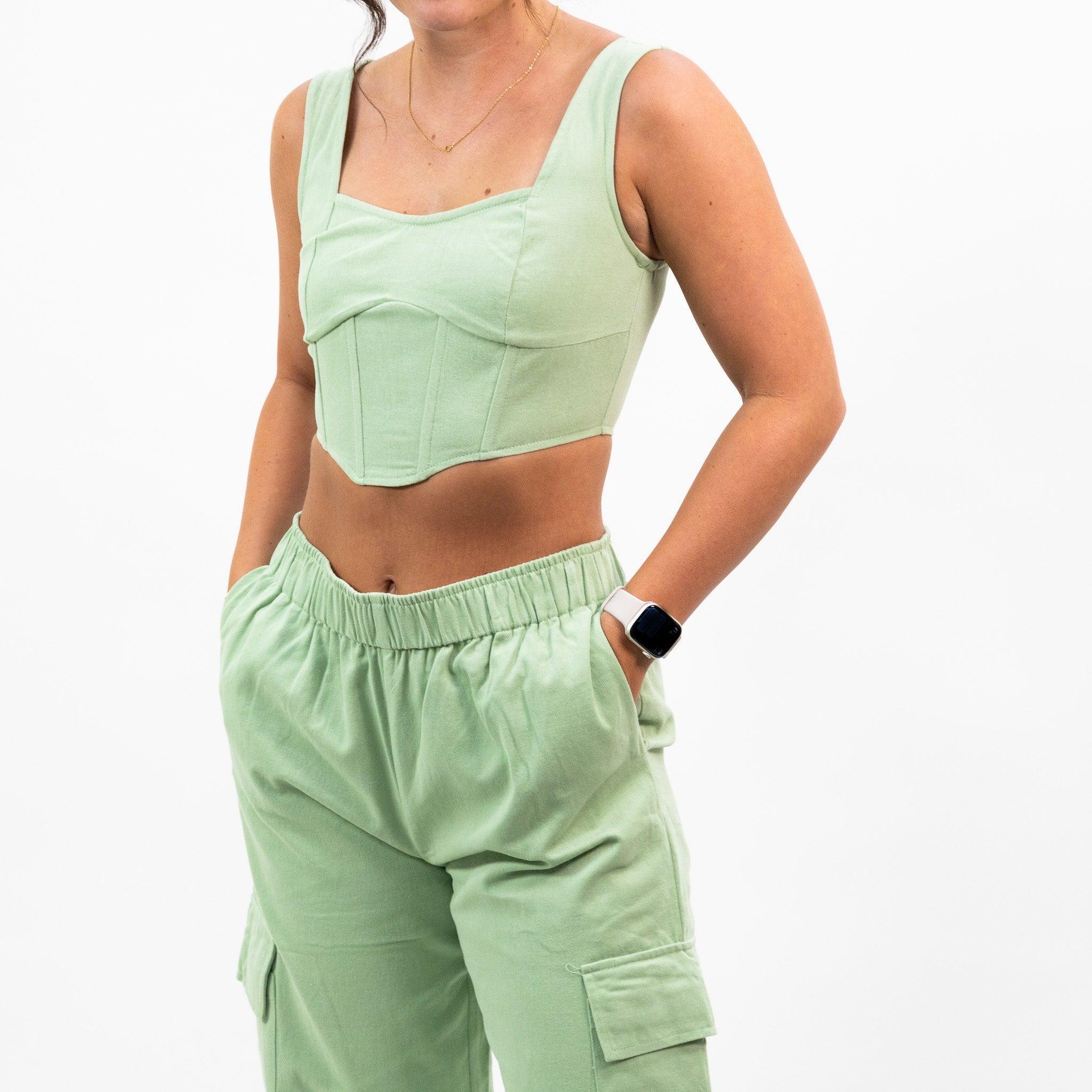 Baevely Bustier Corset Top - Green Product Image