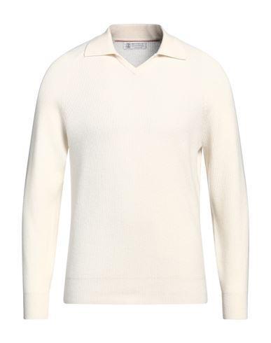 BRUNELLO CUCINELLI Man Sweater Off White Size 36 Cashmere Product Image