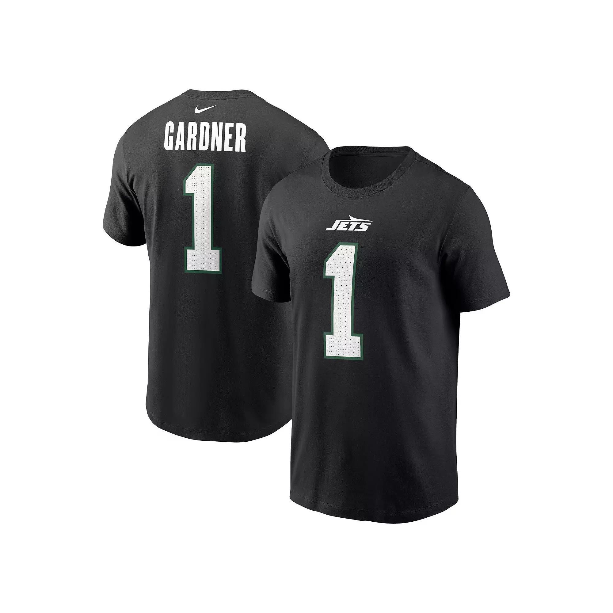 Men's Nike Ahmad Sauce Gardner Black New York Jets Name & Number T-Shirt, Size: Large Product Image