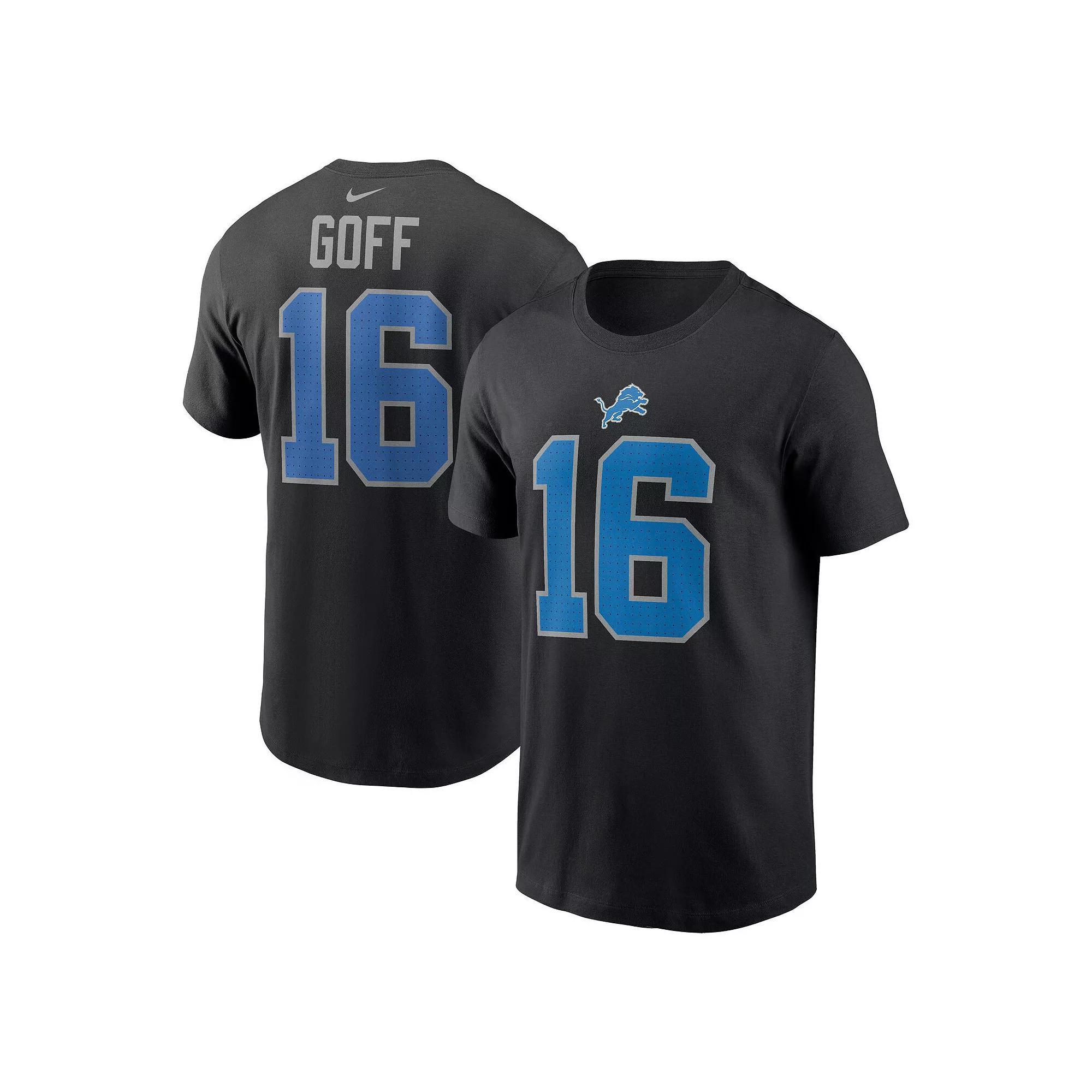 Men's Nike Jared Goff Black Detroit Lions Name & Number T-Shirt, Size: XL Product Image