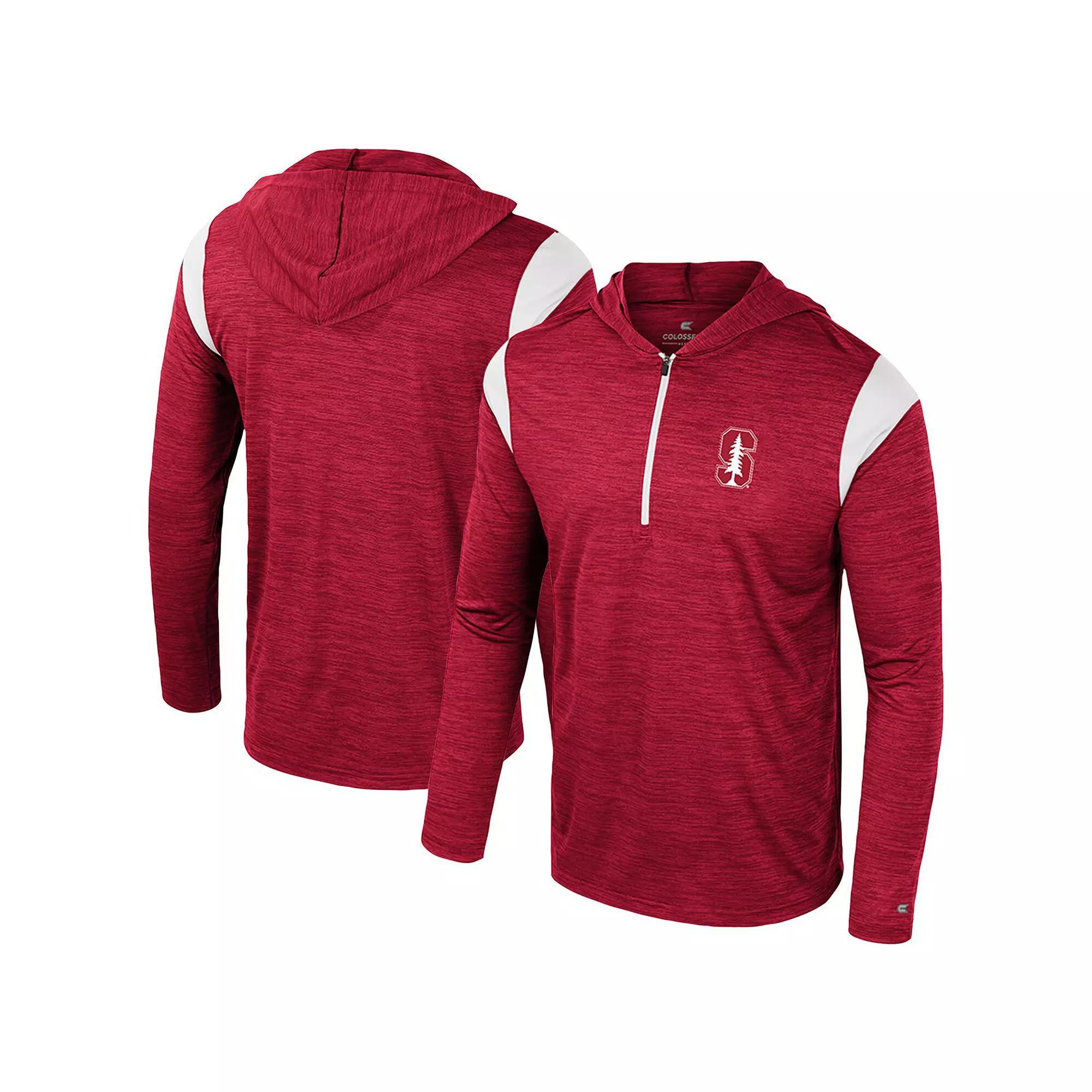 Men's Colosseum Cardinal Stanford Cardinal Dozer Half-Zip Windshirt, Size: Large, Red Product Image