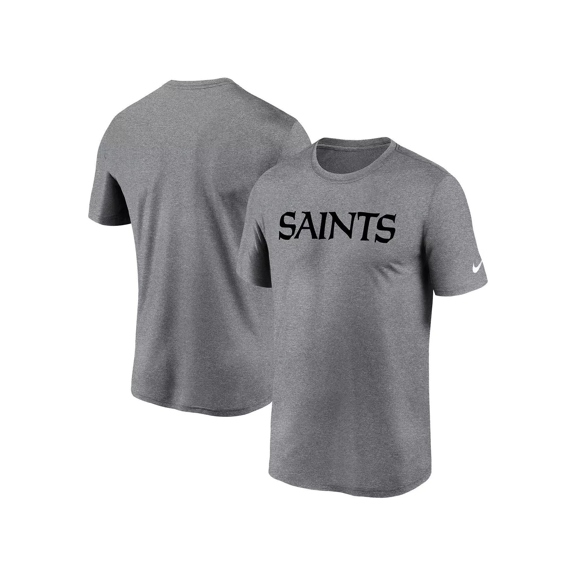 Men's Nike  Heather Gray New Orleans Saints Legend Wordmark T-Shirt, Size: Small, Grey Product Image