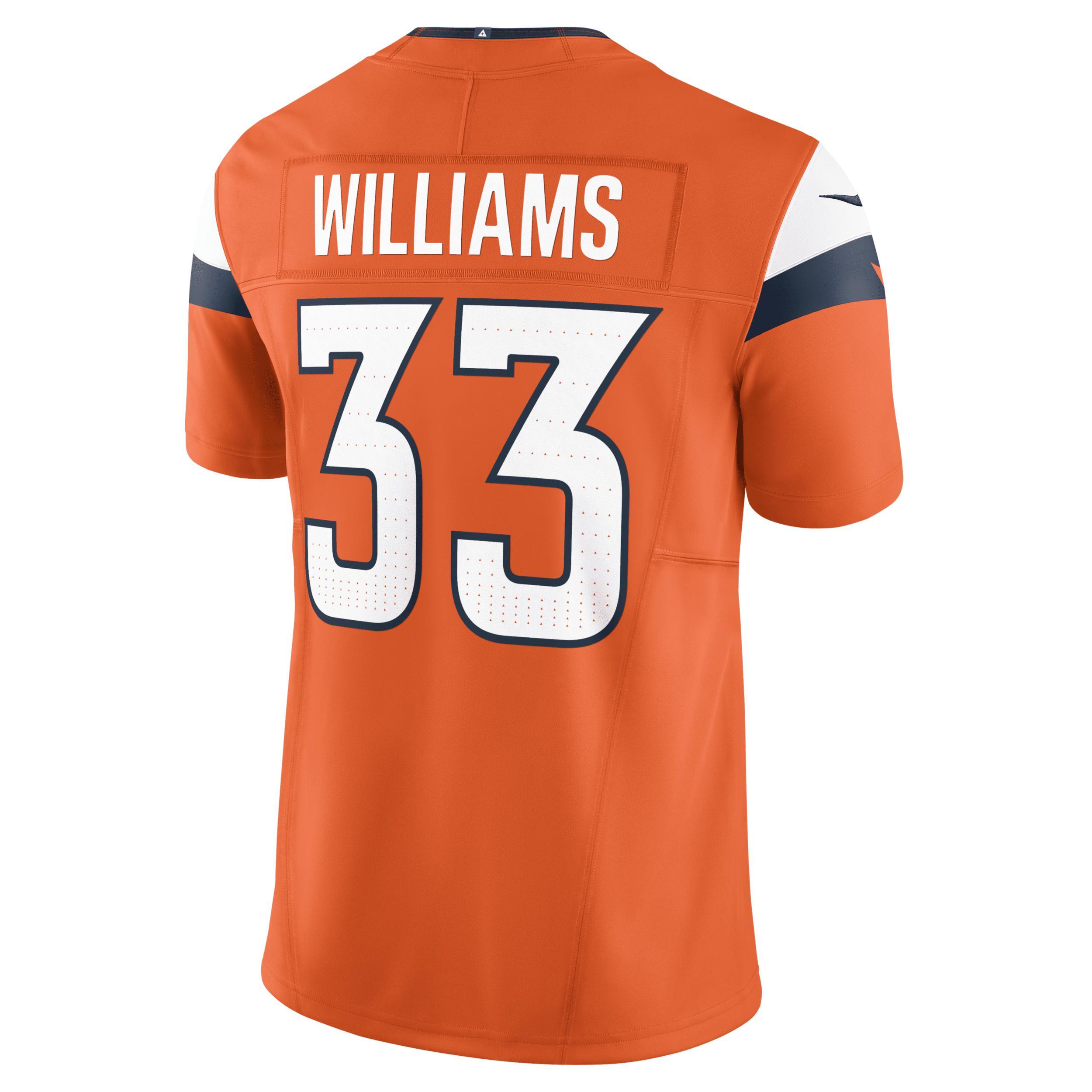 Men's Nike Javonte Williams Orange Denver Broncos Mile High Collection Vapor F.U.S.E. Limited Jersey, Size: Large Product Image