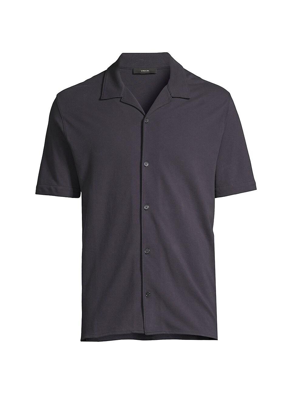 Mens Cotton Piqu Cabana Shirt, Optic White, Size L Vince Product Image