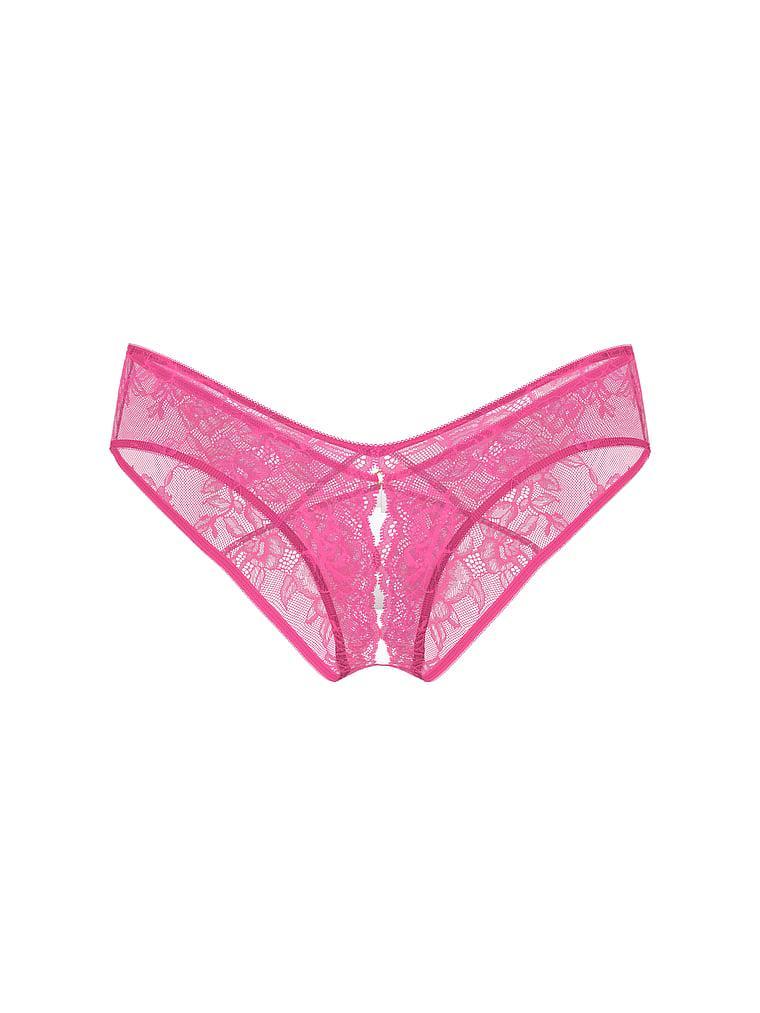 Rose Lace Crotchless Cheeky Panty Product Image