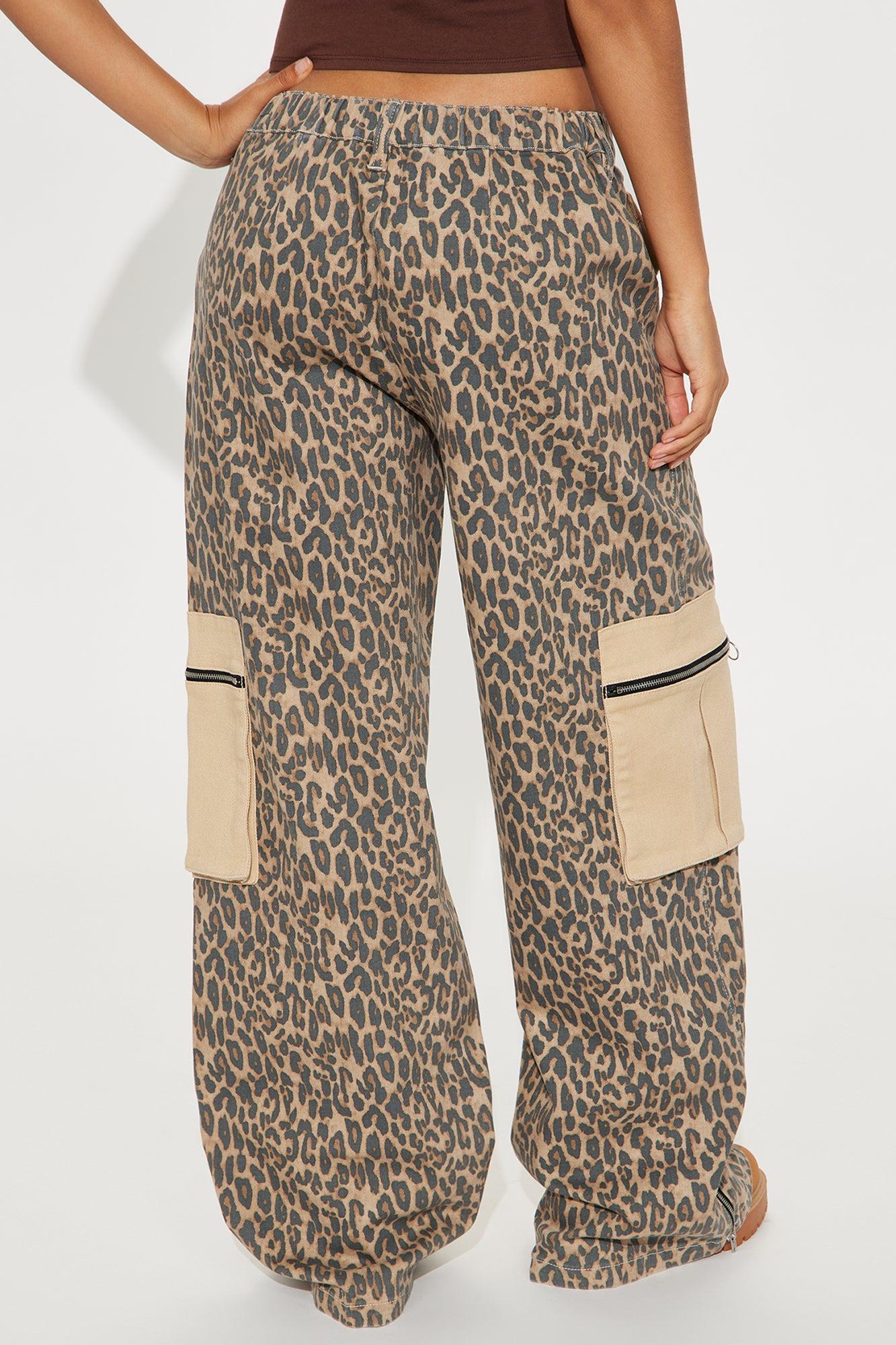 On The Prowl Leopard Twill Wide Leg Pant - Brown/combo Product Image
