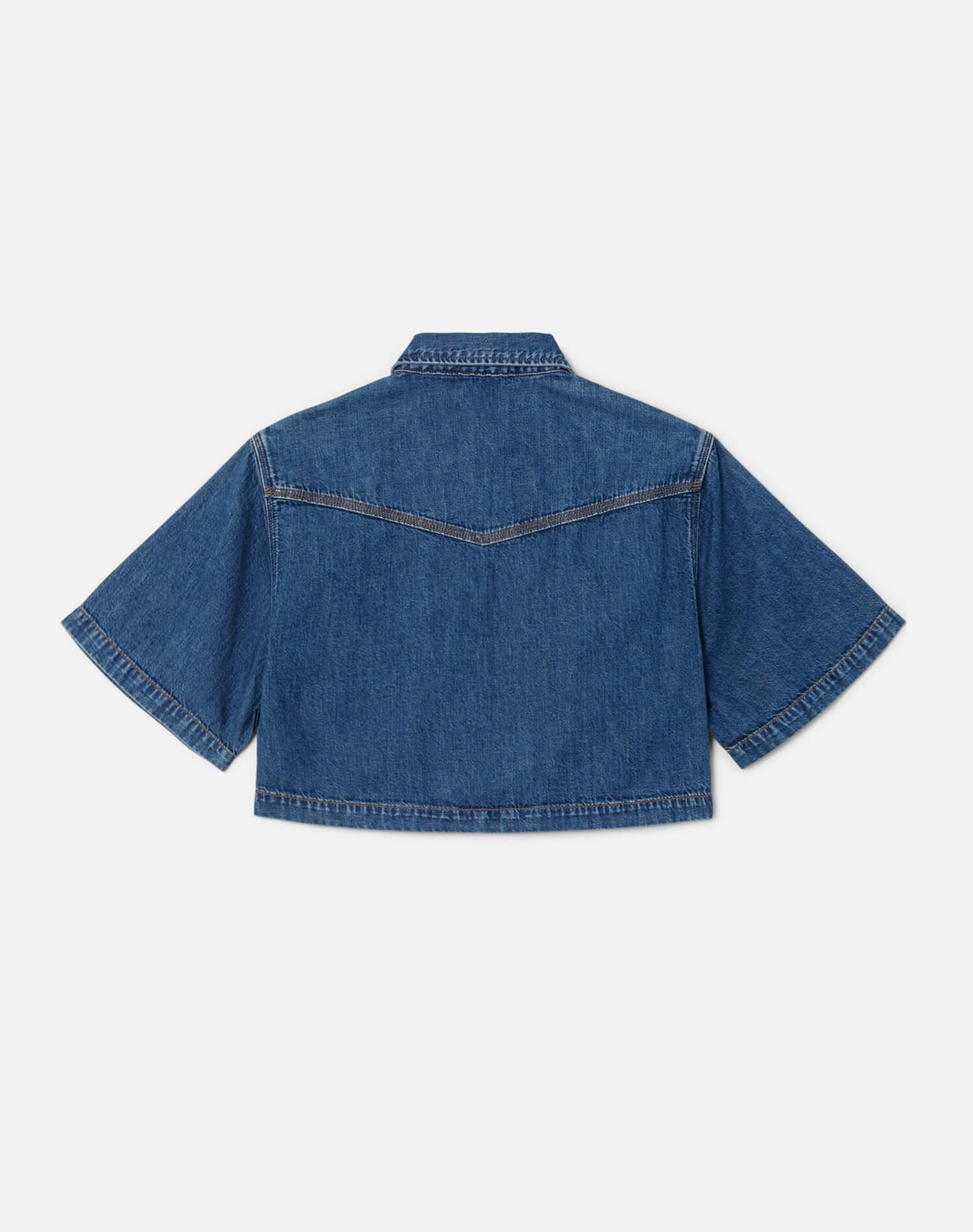 Oversized Crop Shirt - Rustic Indigo Product Image