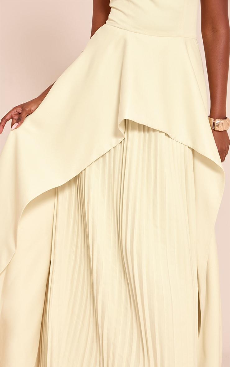 Lemon Woven Halterneck Pleated Underlay Maxi Dress Product Image