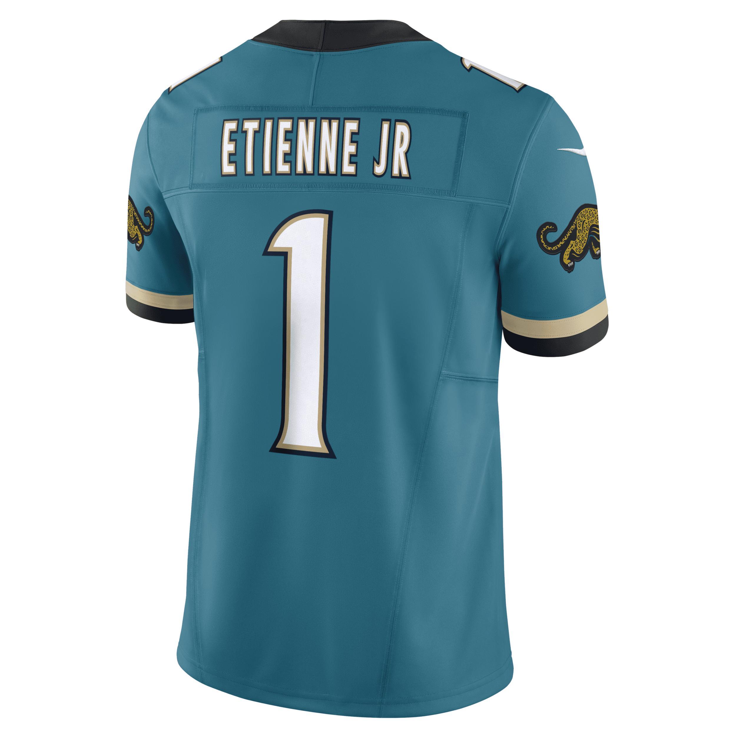 Mens Nike Travis Etienne Teal Jacksonville Jaguars Prowler Throwback Vapor F.U.S.E. Limited Jersey Product Image
