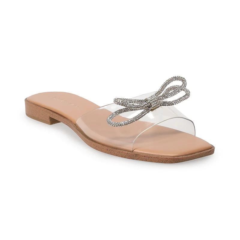 BCBGeneration Laffi Vinyl Rhinestone Bow Slides Product Image