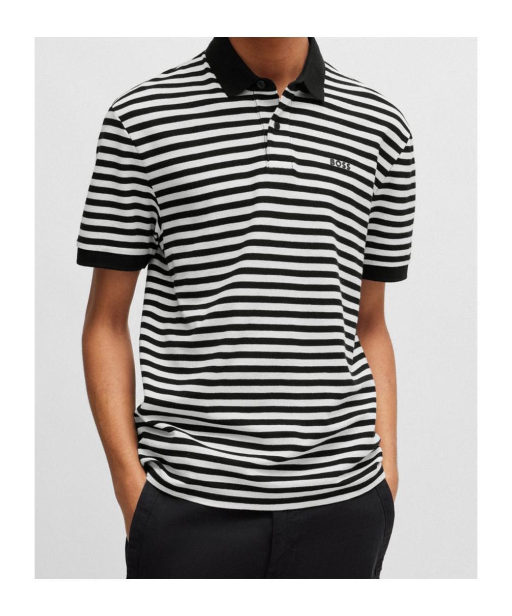 HUGO BOSS Short-sleeved Polo Shirt In Black Product Image