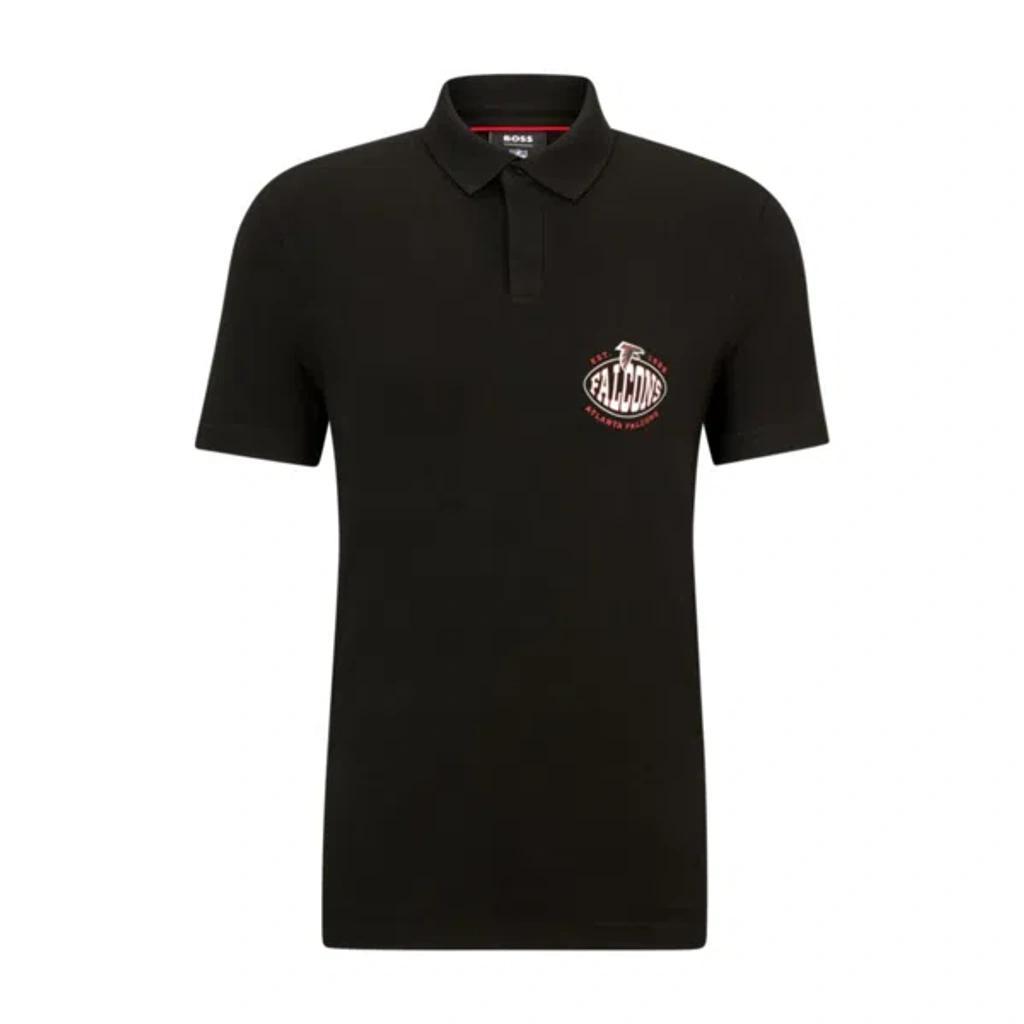 HUGO BOSS X Nfl Cotton-piqu Polo Shirt With Collaborative Branding In Black Product Image