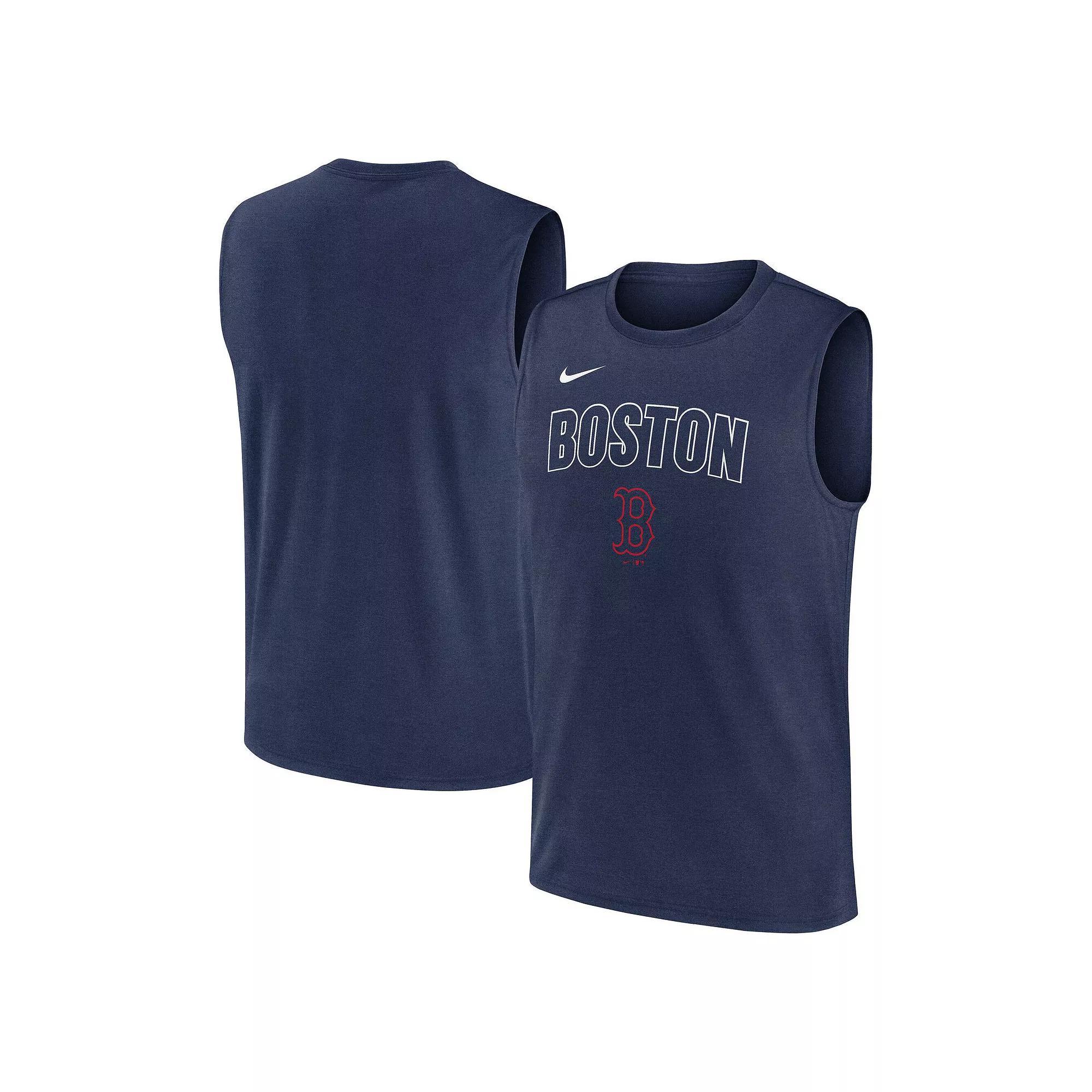 Men's Nike Navy Boston Red Sox Knockout Performance Muscle Tank Top, Size: Large, Blue Product Image