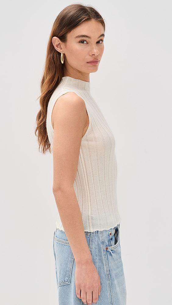 Guest in Residence Rib Mock Neck Shell Sweater Vest | Shopbop Product Image