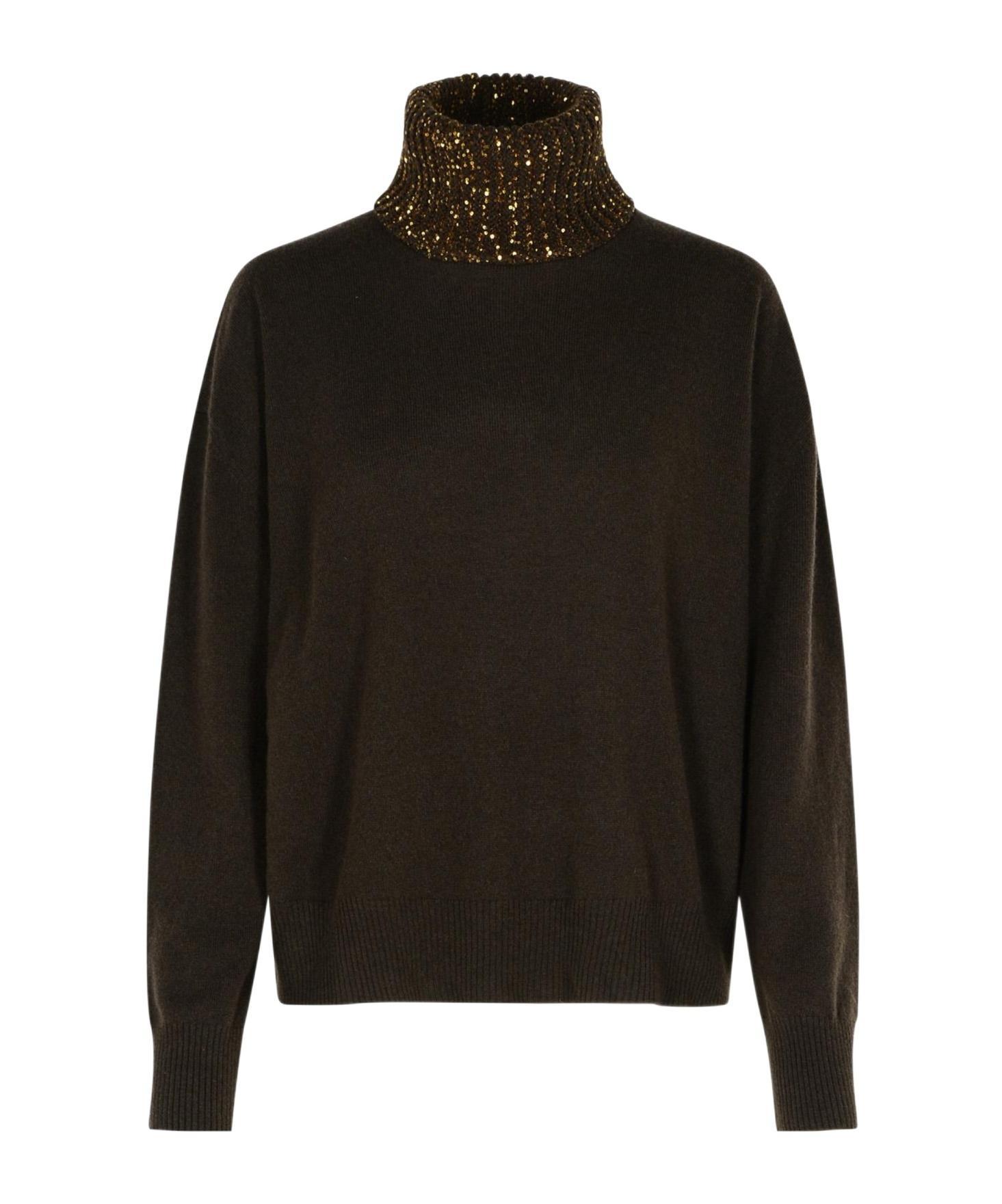 FABIANA FILIPPI Long-sleeved Sweater In Brown Product Image