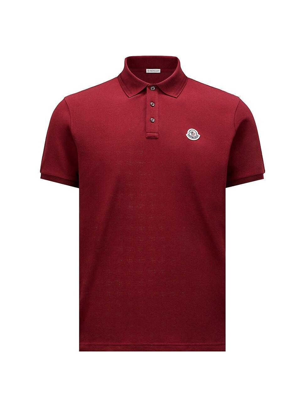 Mens Short Sleeve Logo Patch Cotton Pique Polo Shirt Product Image
