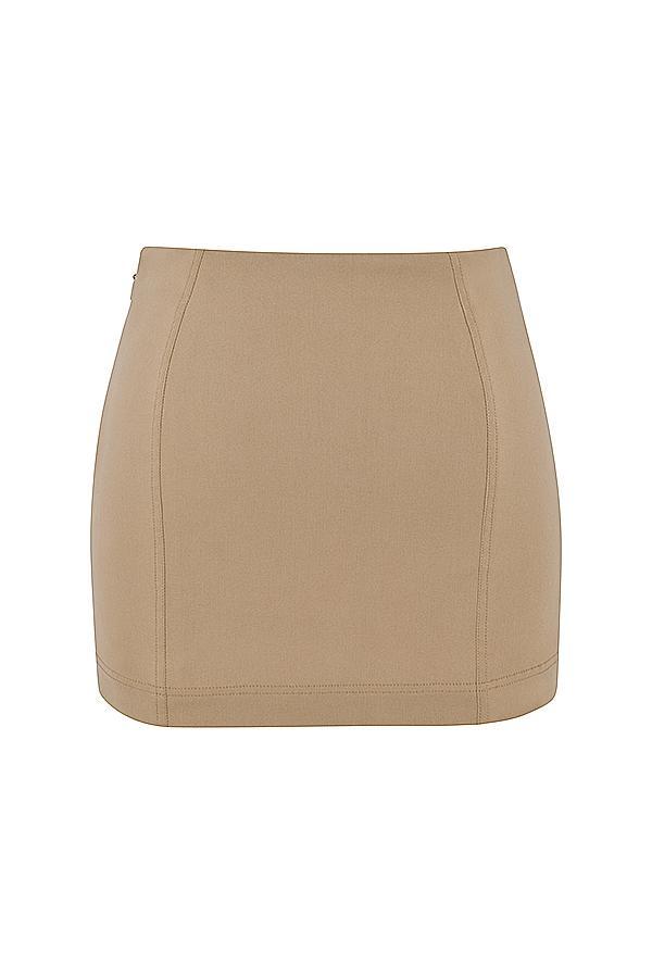 Nisha  beige sculpting mini skirt Product Image