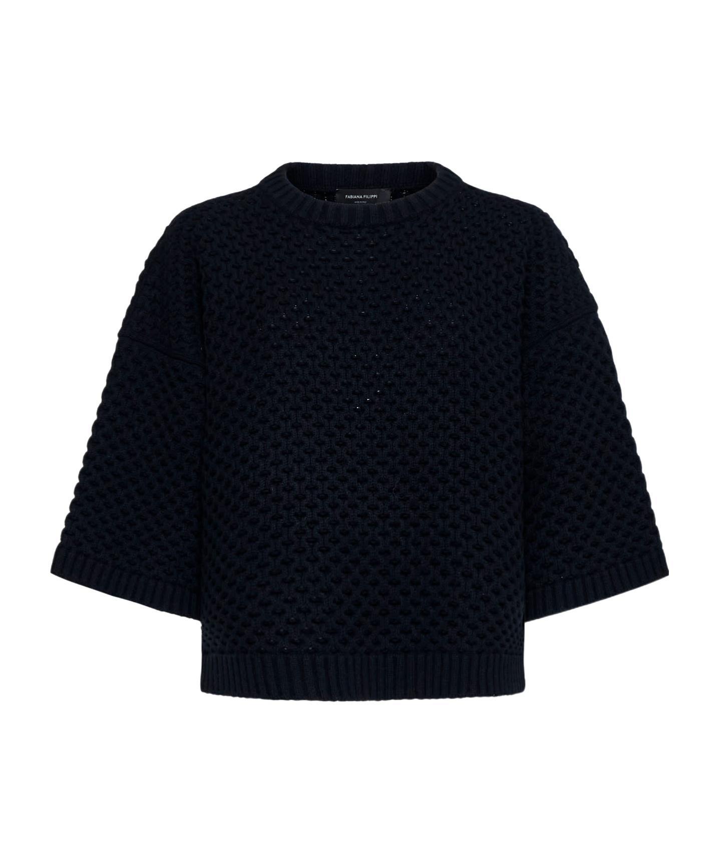 FABIANA FILIPPI Round Neck Sweater In Black Product Image