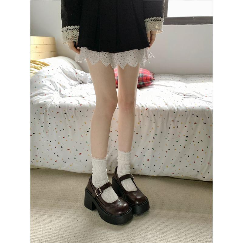 Platform Chunky Heel Mary Jane Pumps Product Image
