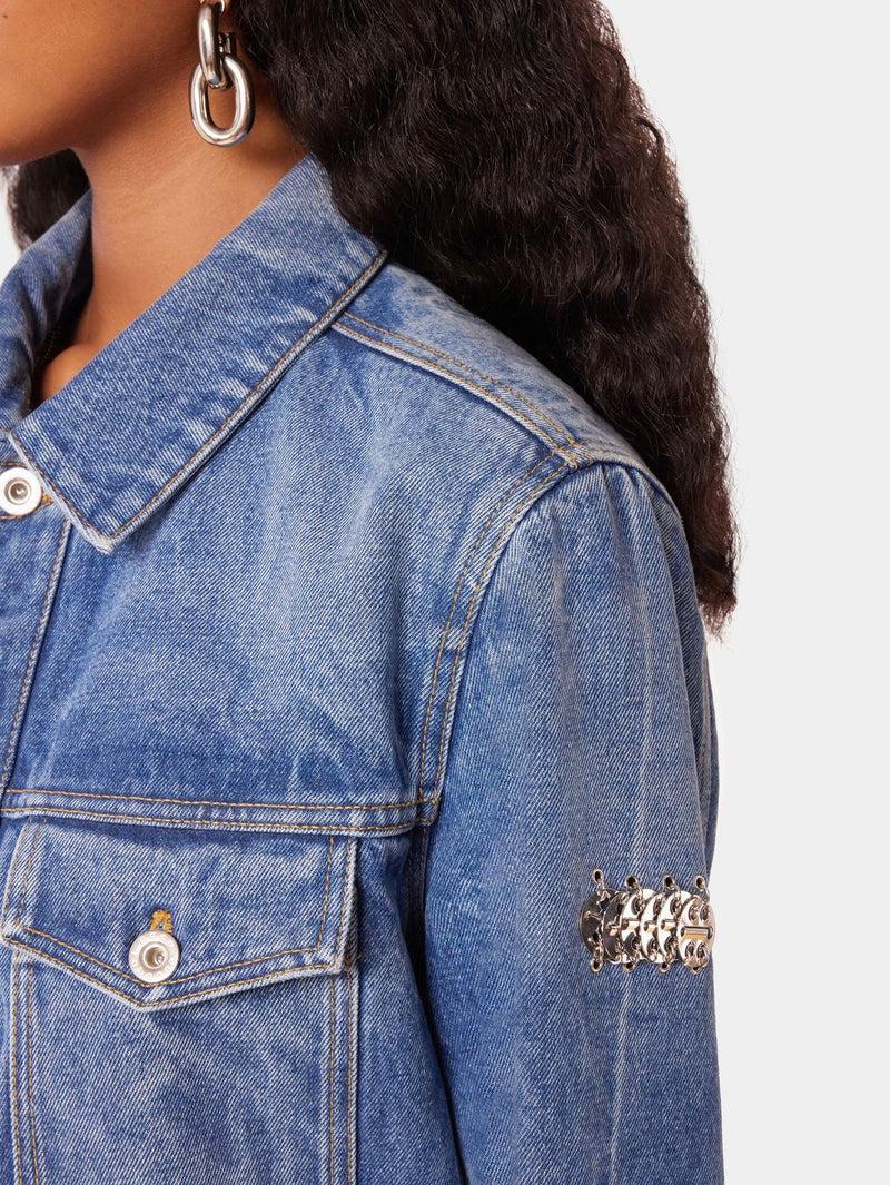 Denim shirt with 1969 metal discs details Product Image