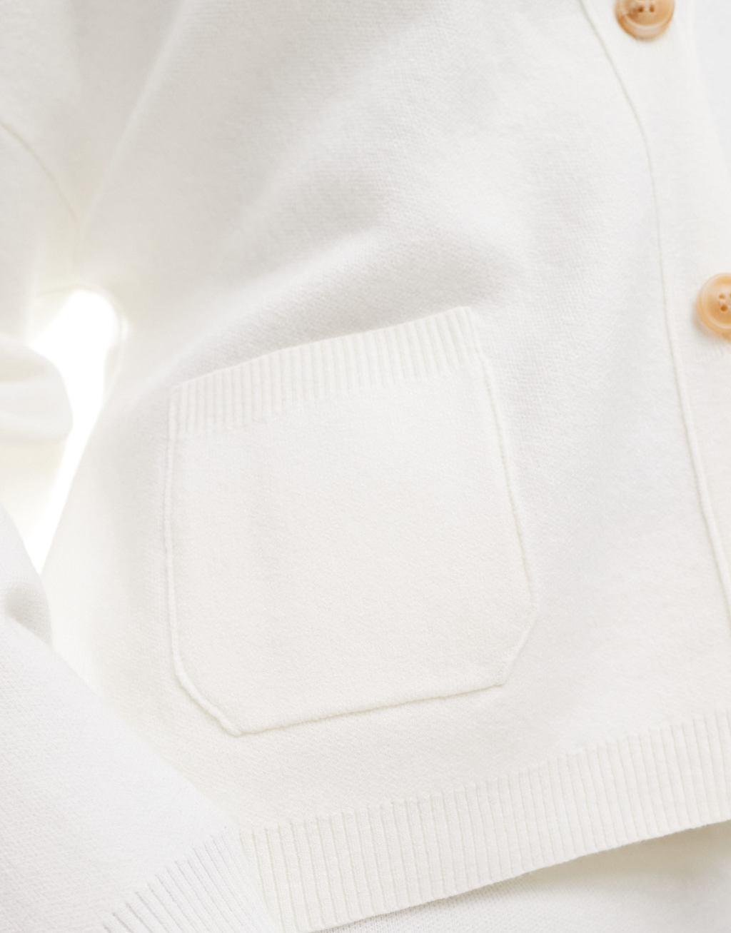 Kaiia pocket detail v neck cardigan in ecru - part of a set Product Image