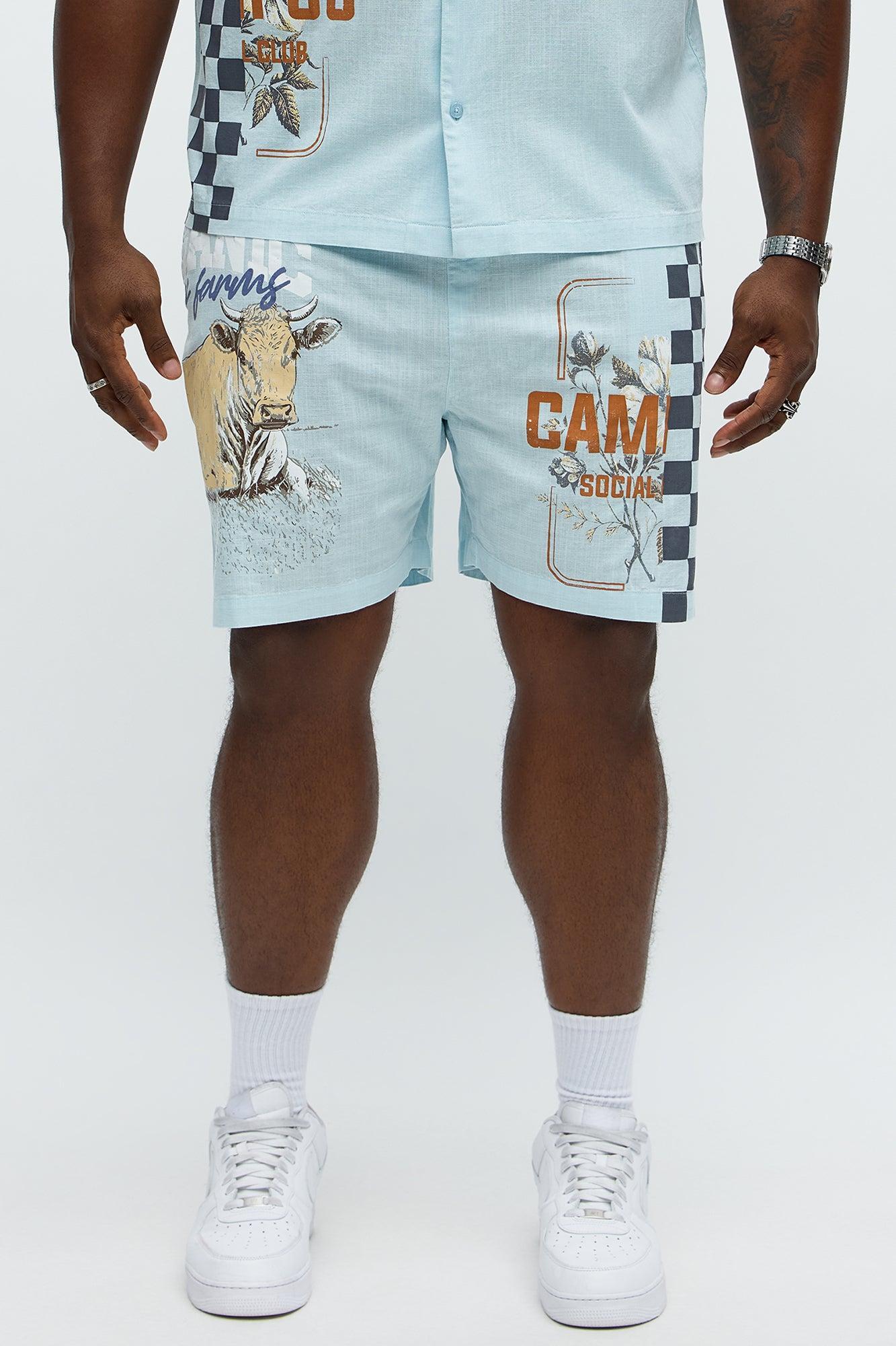 Groves Relaxed Drawstring Shorts - Light Blue Product Image