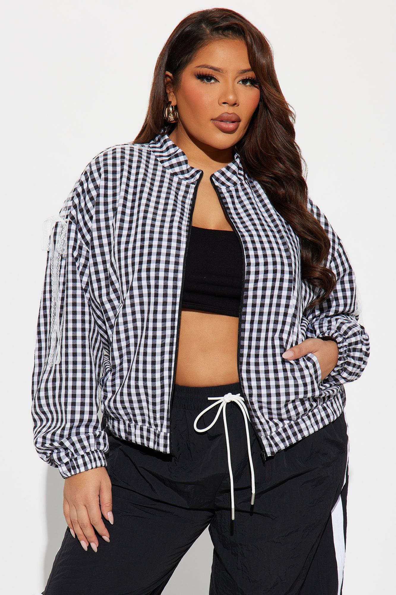 Lacey Drift Windbreaker Jacket - Black/White Product Image