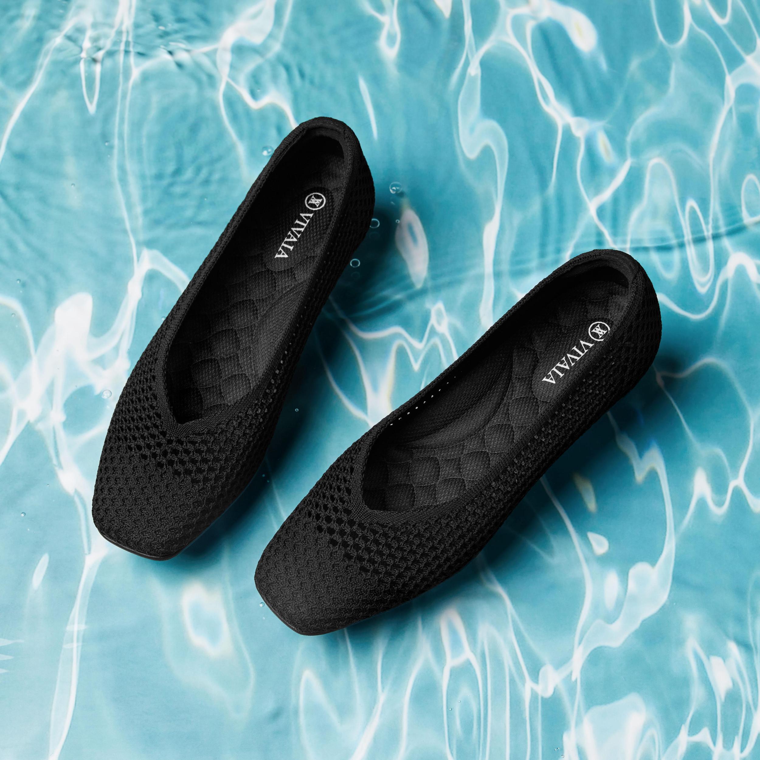 Lightweight Square-Toe V-Cut Flats (Margot Walker Mesh) Product Image