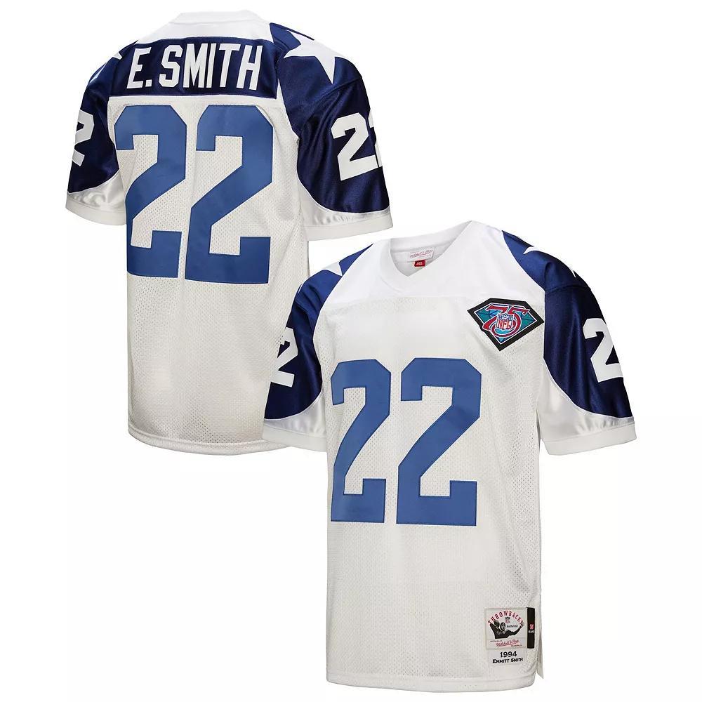 Men's Mitchell & Ness Emmitt Smith White Dallas Cowboys 1994 Authentic Throwback Retired Player Jersey, Size: 44 Product Image