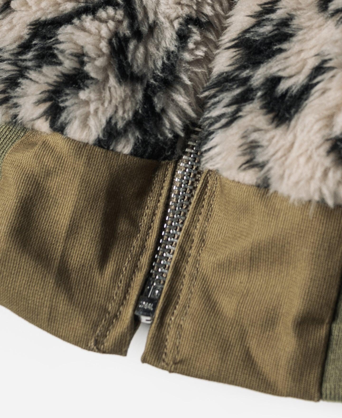 Leopard Print Reversible Deck Jacket - Khaki Product Image