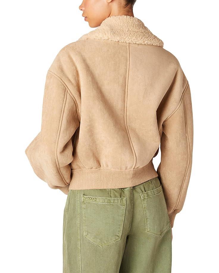 Faux Fur Sweater Detail Bomber Jacket Product Image
