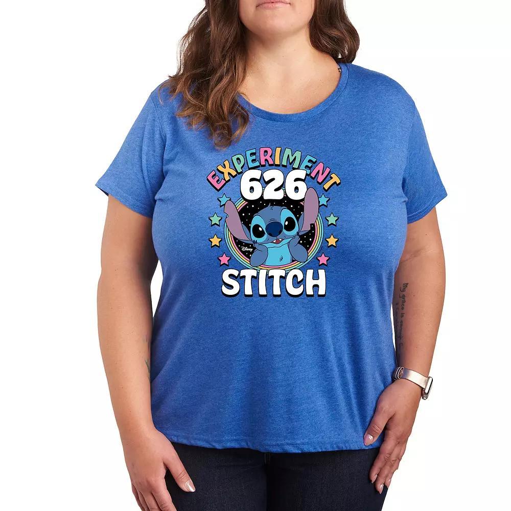 Disneys Lilo & Stitch Plus Experiment 626 Graphic Tee, Womens Grey Dark Red Product Image