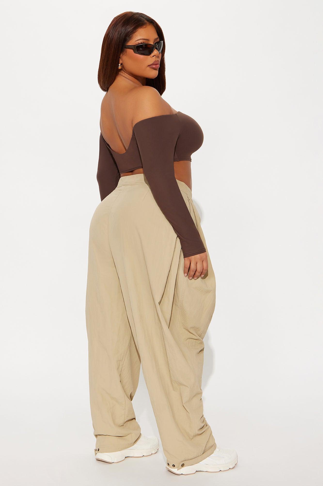 Second Skin Off Shoulder Cropped Top - Chocolate Product Image