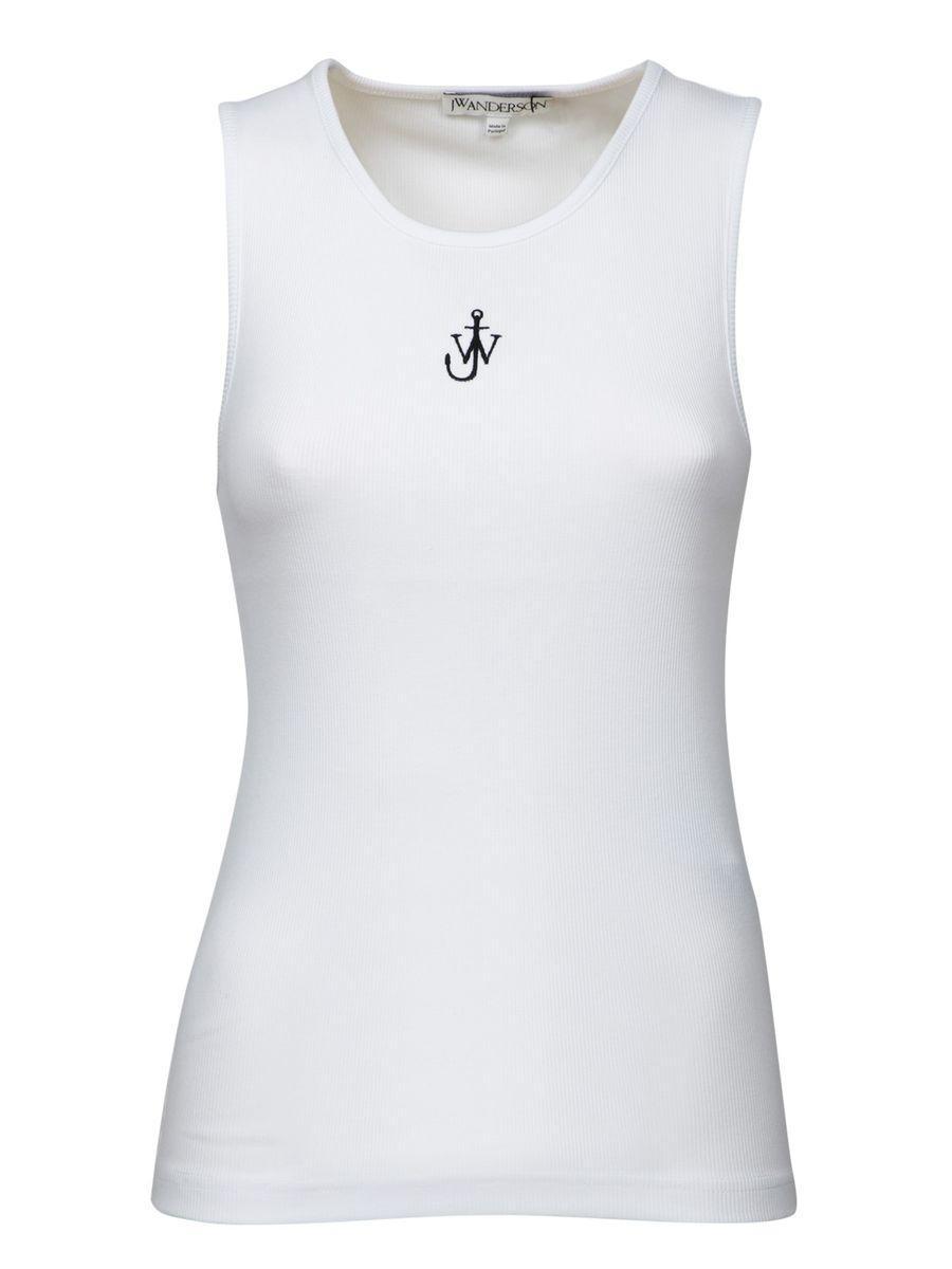 JW ANDERSON Anchor Embroidery Vest In White Product Image