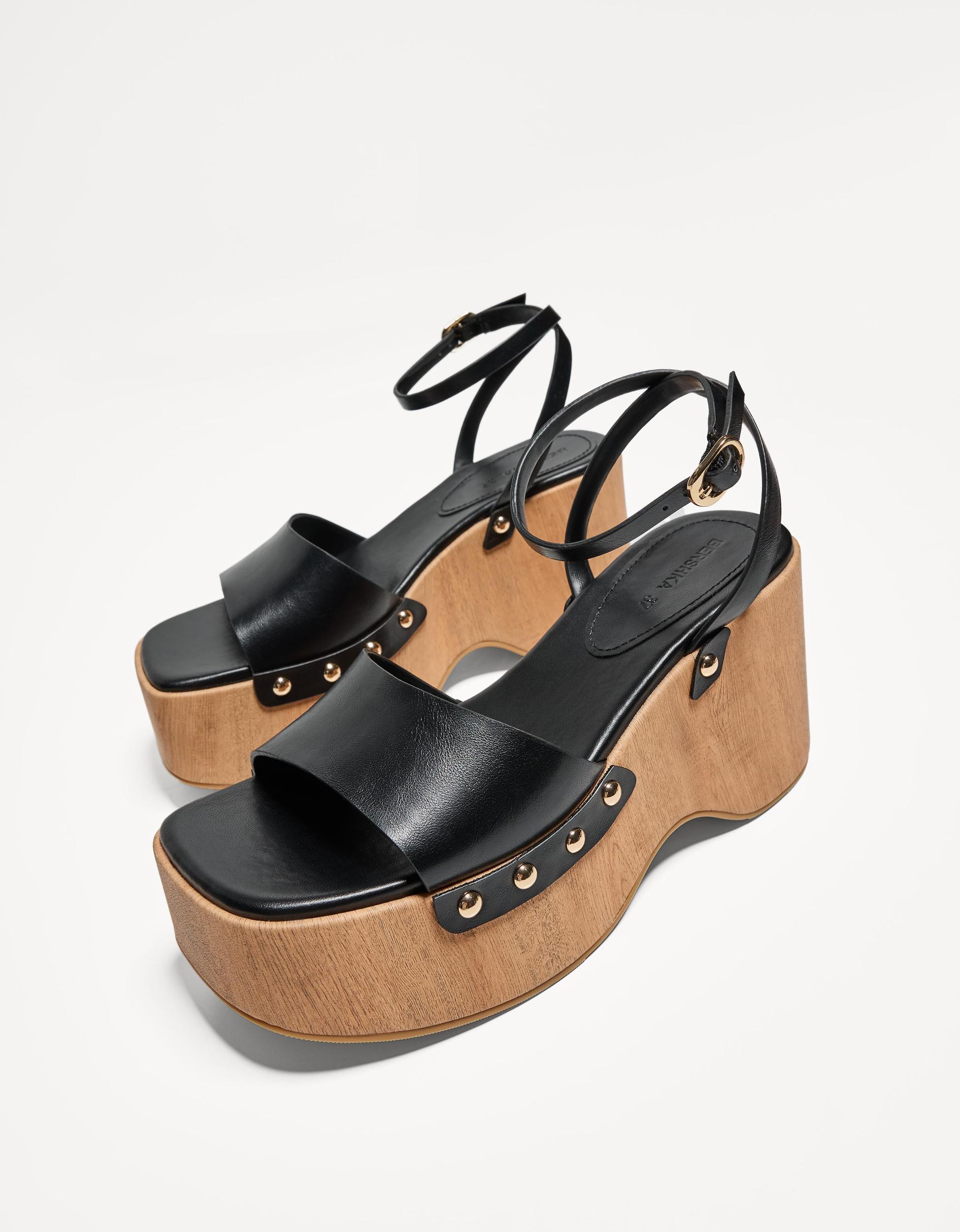High-heel slingback wedge sandals Product Image