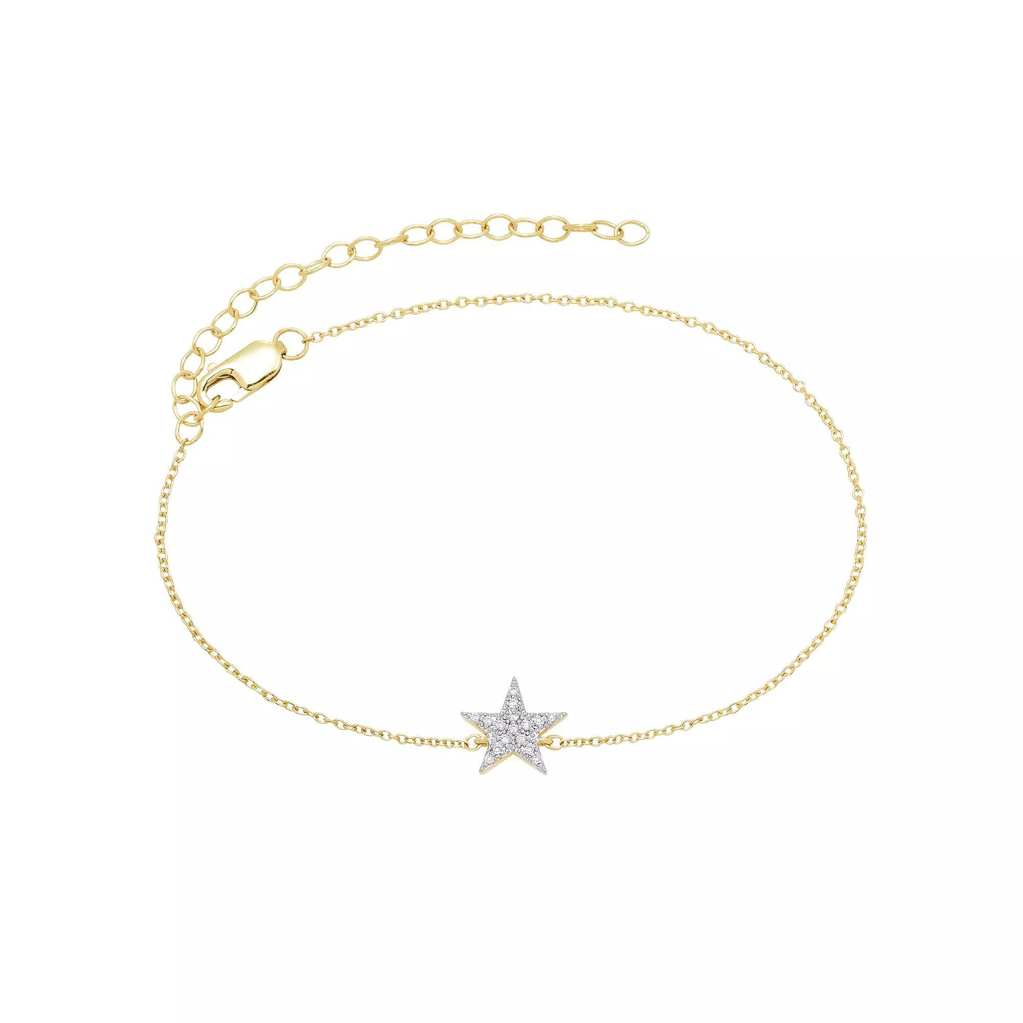 Its Personal 10k Gold Diamond Star Bracelet, Womens Product Image