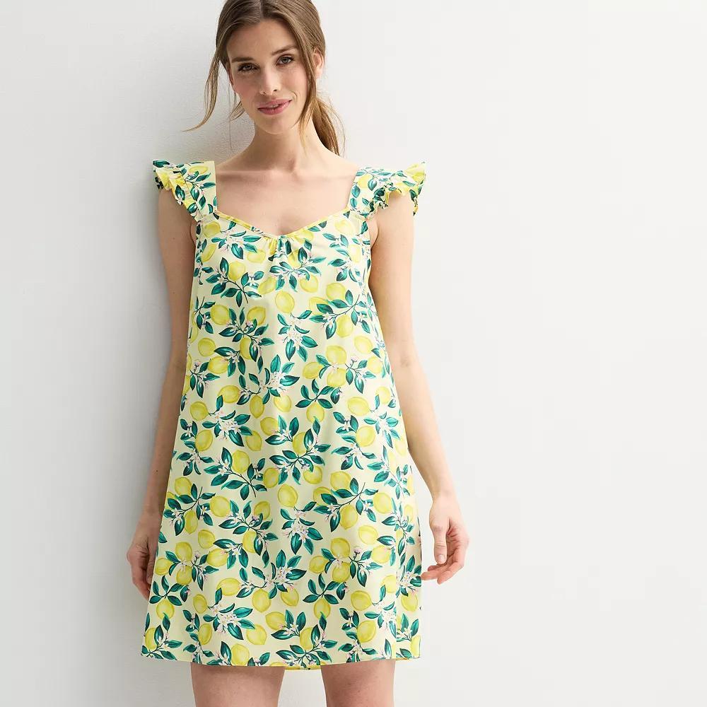 Women's Draper James Woven Chemise Nightgown, Size: XS, Lemons Product Image