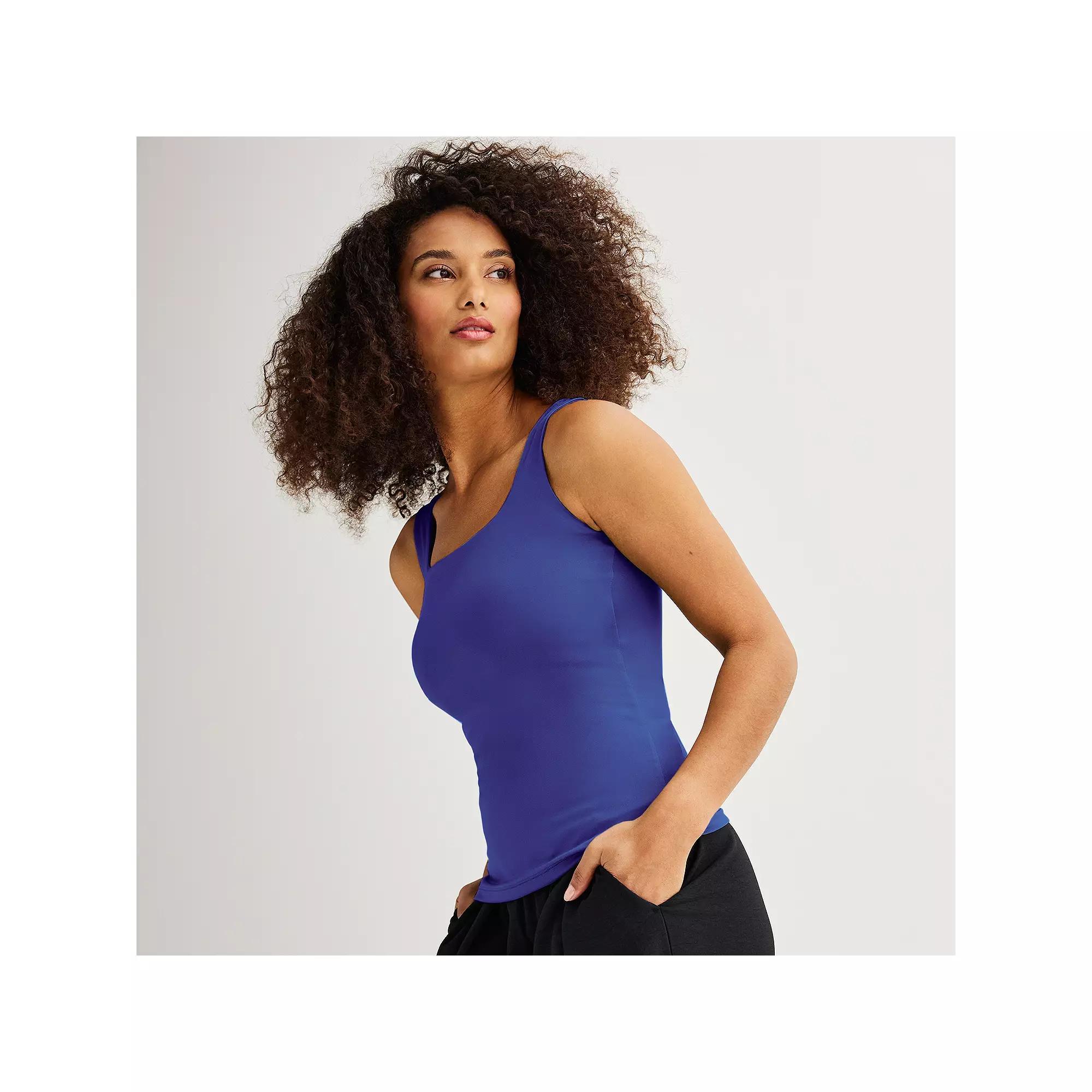 Women's Nine West Sculpt Squareneck Tank Top, Size: Large, Maddie Purple Product Image