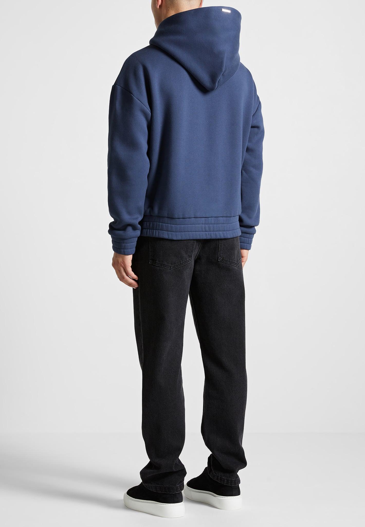 Éternel Eiffel Embossed Hoodie - Airforce Blue Male Product Image