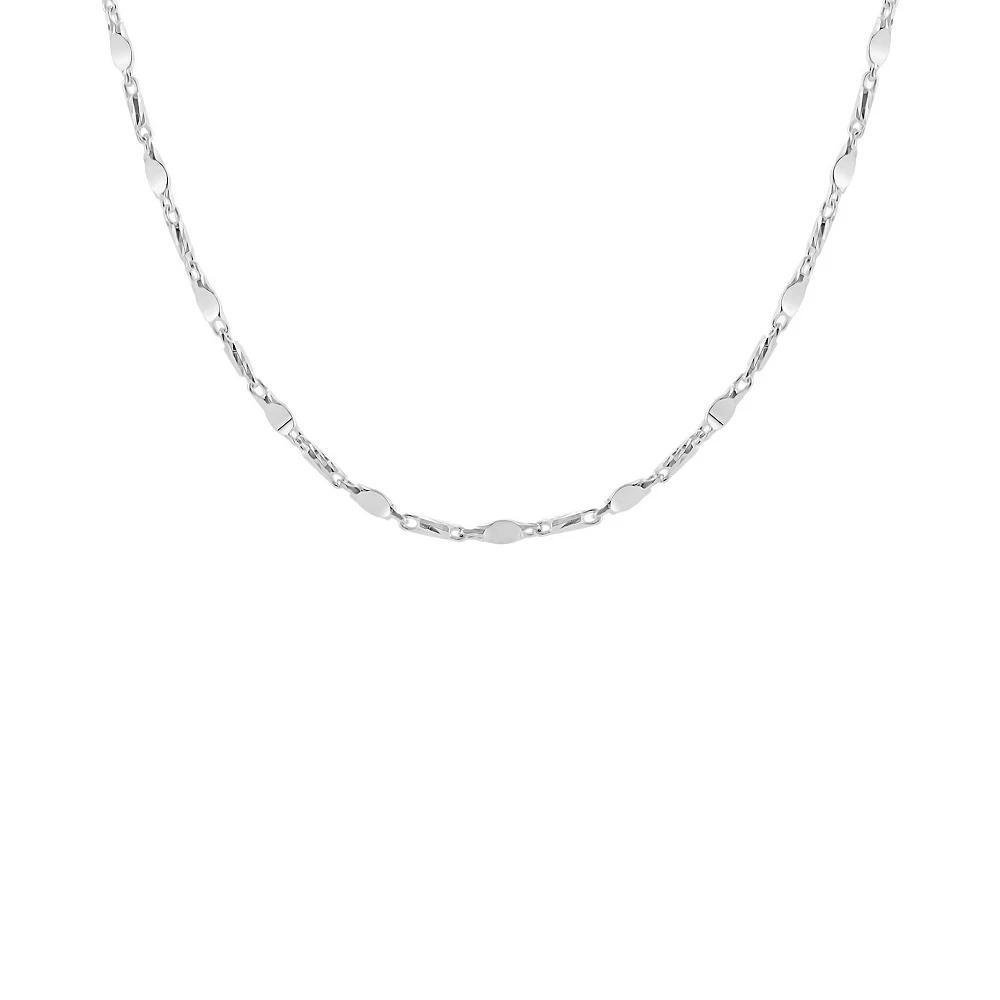 PRIMROSE Sterling Silver Polished Diamond Cut Flat Bar Stations Chain Necklace, Women's, Size: 18" Product Image