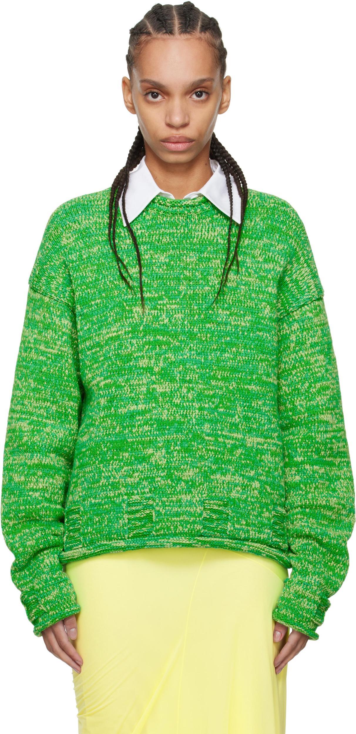 JW ANDERSON Space Dye Knitted Sweater In Green Product Image