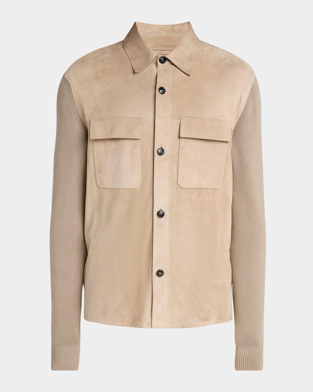 Mens Suede Knit Hybrid Jacket Product Image
