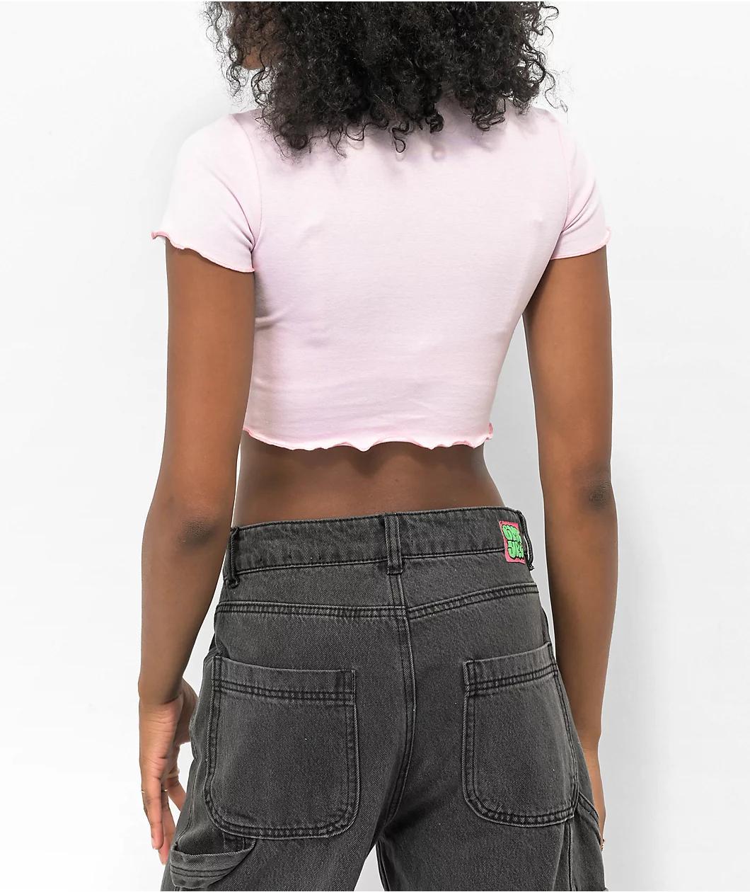 A.LAB Cynthia Alien Pink Crop T-Shirt Product Image
