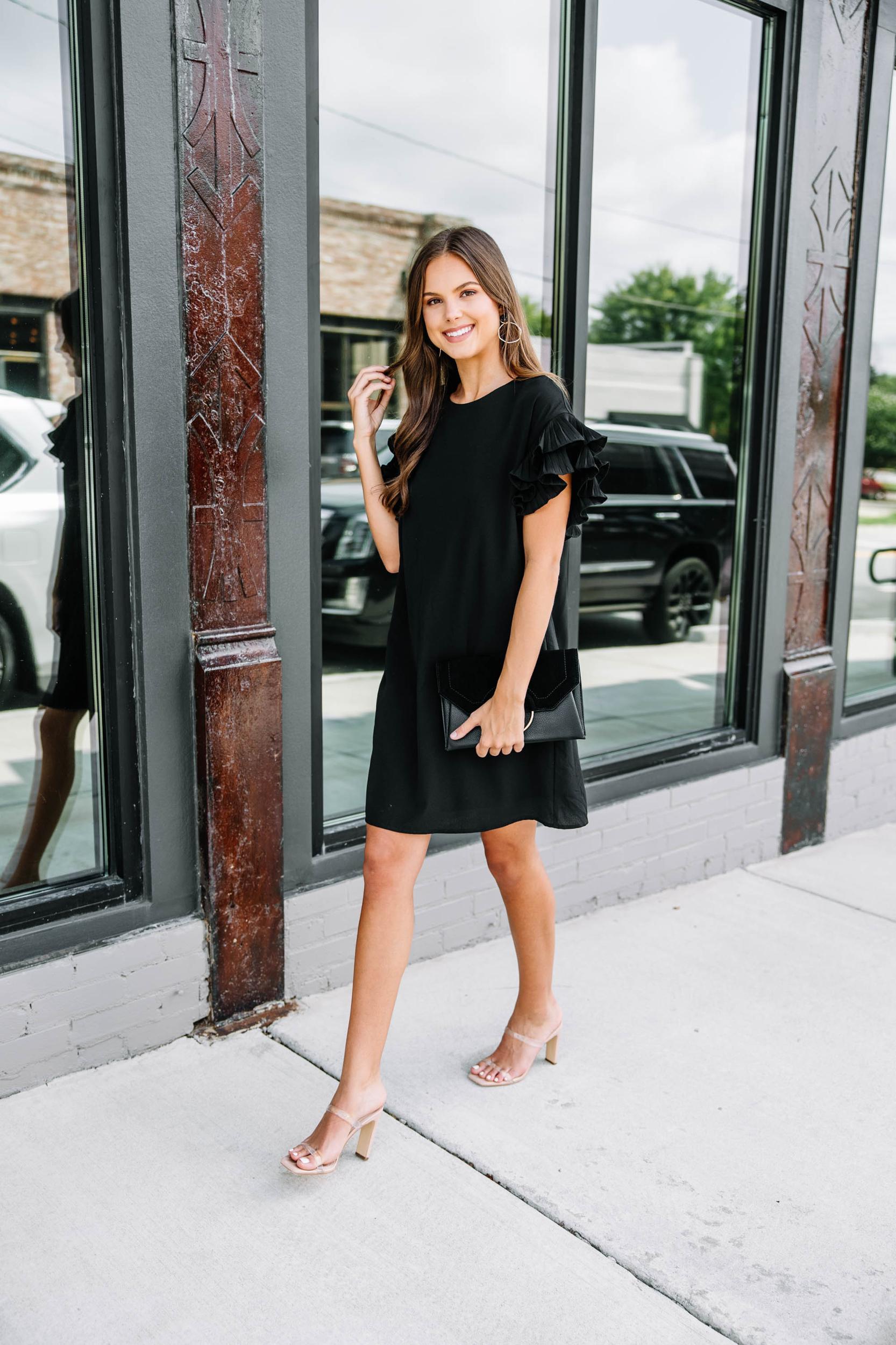 What A Vision Black Ruffled Dress Female Product Image