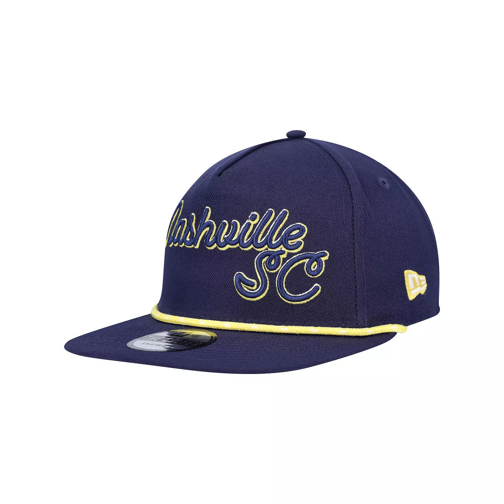 Mens New Era Navy Nashville SC Script Golfer Adjustable Hat, Mls Blue Product Image