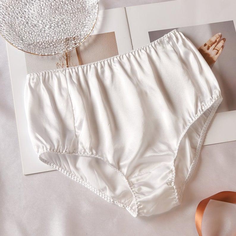 Black Pure Mulberry Silk Bikini Panties | Mid Waist | 22 Momme | Float Collection Product Image
