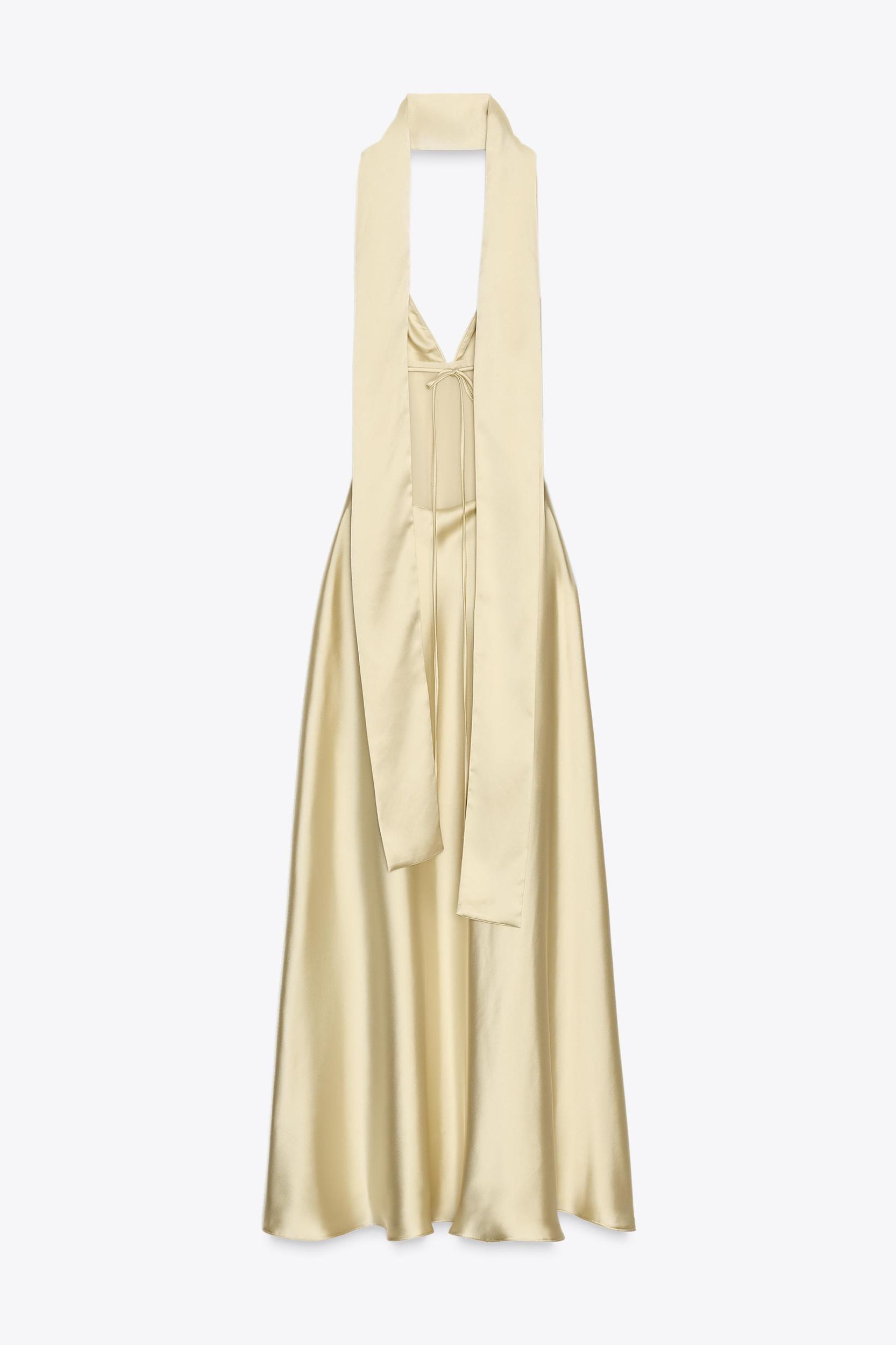 SATIN EFFECT FOULARD DRESS Product Image
