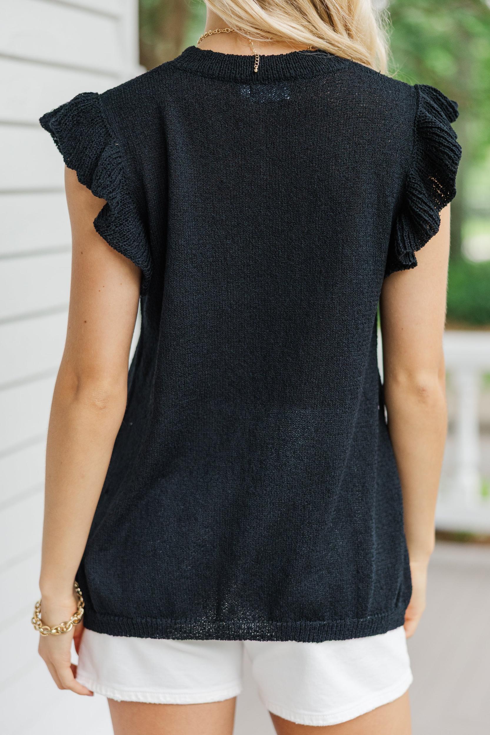 Certain Joy Black Knit Top Female Product Image